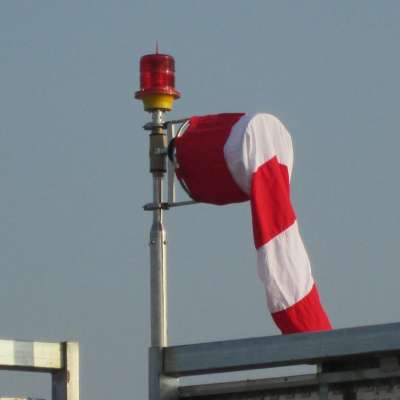 Airport Windsock Illuminated Wind Direction Indicator Internally Wind Cone 110-240VAC 6.6A LED Windsock With Obstruction Light