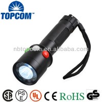 Rechargeable 3w 6 red LED 6 green LED 1 white led signal flashlight