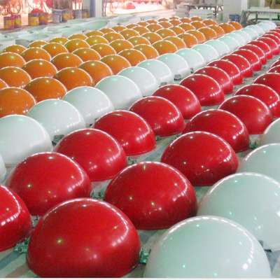 Orange,White and Red aircraft warning spheres in transmission line